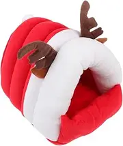 BUGUUYO Cozy Reindeer Shaped Hamster Hideout Warm Tent for Small Pets Winter Shelter for Hamsters Chinchillas and Sugar Gliders Sturdy and Festive Design