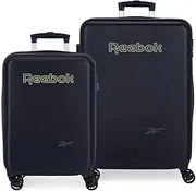 [Reebok] Summerville Suitcase Set Blue 55/68 cm Hard ABS Side Combination Lock 104L 6kg 4 Double Wheels Hand Luggage, Blue, One Size, Suitcase Set, Blue, One Size, Suitcase Set