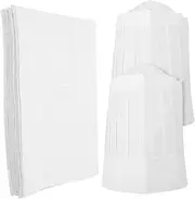 [NOLITOY] 20Pcs Disposable Chef Hat Thick Paper Cooking Hats for Use Restaurants and Hotels for Chefs and Waiters Practical Hair Protection White