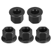 M12 Flange Hex Lock Nuts, 5pcs Grade 8.8 Carbon Steel Hex Flange Nuts