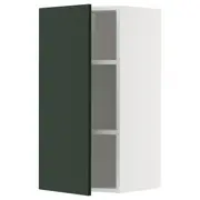 METOD wall cabinet with shelves, white/Havstorp deep green, 40x37x80 cm