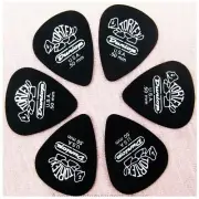6 Picks Dunlop Pitch Black Tortex Guitar Picks Plectrums 0.50 mm Gauge