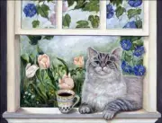 Cat Accent & Decor Tile Carolyn Paterson Feline Art CPA001AT