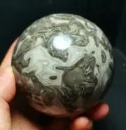 TOP 632.8G Natural Polished Picasso Banded Agate Crystal Sphere Ball R329
