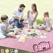Picnic Blanket Waterproof Sandproof, 80''x80'' 3-Layer Cute Compact Extra Lar...