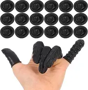 200Pcs Rubber Finger Covers Fingertips Gloves Black Finger Sleeves Finger Finger Protectors for Industrial, Beauty, Handmade 1 1.0 count 100.0 grams