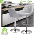 Chair Dining Counter Bar Pub Bar Stool Swivel Seat Barstools Silver Set of 2