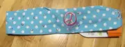 Justice O/S Girls Embroidered/Beaded Aqua Polka Dot ElasticBack Spa HeadBand NWT