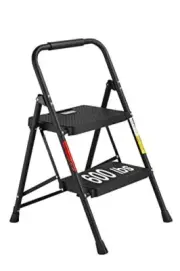 BONTEC 2-Step Ladder Folding Step Stools for Adults with Wide Anti-Slip Pedal...