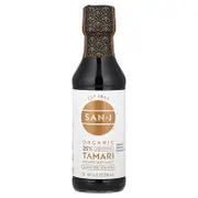 San-J, Organic Tamari Brewed Soy Sauce, 25% Less Sodium, 10 fl oz (296 ml)