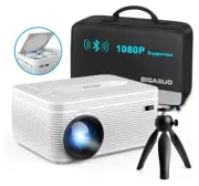 HD 1080P Bluetooth Projector DVD Player. Multiple Input Formats Includes Tripod