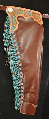 Custom Made Leather Chaps/Turquoise Shotgun Chaps/Made In USA