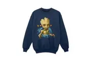 Guardians Of The Galaxy Girls Groot Flowers Sweatshirt (Navy Blue) - UTBI19315