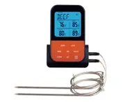 T15 Home Kitchen Food Wireless Barbecue Timing Thermometer Double Probe Electronic Waterproof Water Meter with Indicator Light