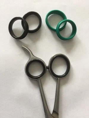 4X Barber Hair Shears Scissors Finger Rings Grips Inserts 2 sets SIZE - LARGE
