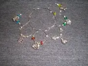 In The Garden Handcrafted Wine Glass Beverage Charms Set of 6 Item #2024-01
