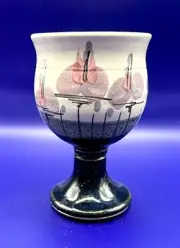 Studio Art Pottery Glazed Stoneware Goblet Tumbler Cup Drinkware Home Decor