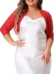 [Agnes Orinda] Plus Size Mesh Crop Cardigans for Women Long Sleeve Open Front See Through Sheer Bolero Shrug Top