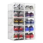 Shoe Display Cases Box Rack Large Storage Cabinet Plastic Organiser Drawer