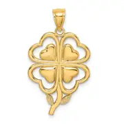 14k Yellow Gold 4-Leaf Clover Charm