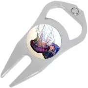 Colorful Jellyfish Golf Ball Marker Divot Repair Tool Bottle Opener