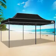 Gazebo Pop Up Marquee 3x6m Folding UV Tent Shade Outdoor Wedding Canopy Black