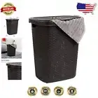 Lightweight 50L Clothes Basket with Lid and Handles - Modern Storage Solution