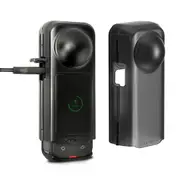 Transparent Black Sunnylife Camera Cover for Insta360 X4 with Integrated Lens Screen Protection