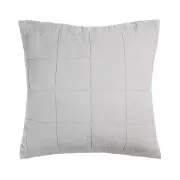 Bambury French Flax Linen Quilted Silver European Pillow Sham