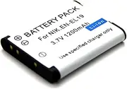 Replacement Rechargeable Battery Pack for Nikon Coolpix S32 S33 S100 S2500 S2550 S2600 S2700 S2750 S2800 S2900 S3100 S3200 S3300 S3400 S3500 S3600 S3700 S4100 S4150 S4200 S4300 EN-EL19 MH-66