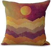 Cushion covers Cushion Covers 40cm x 40cm Orange Purple Sun Cushion Covers Invisible Zipper Sofa Cushions Outdoor Cushions Garden Cushions Decorative Pillows Square Pillow Case(Orange Purple Sun,(50x5