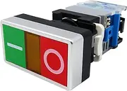 LA38 220V AC ON/Off Start Stop 1 NO NC 2 Buttons LAY8E-11SD Momentary Double Head Push Button Switch with Light 22mm (Size : 380V)