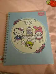 2024 Sanrio Hello Kitty Blue Spiral Notebook Hard Cover Sanrio Cafe