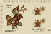CERAMIC DECALS. Waterslide LEAVES GRAPES VINES AUTUMN FOLIAGE. MATTHEY. R31