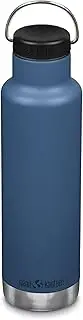 Klean Kanteen Classic Insulated Water Bottle with Loop Cap - Stainless Steel Drinking Bottle for Hot & Cold Beverages - Dishwasher-Safe Travel Bottle - Real Teal, 20 oz