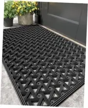 Outdoor Welcome Mat for Front Back Door Patio Waterproof Outside 19“x30" Black