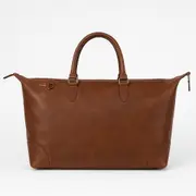 Heritage Tan Leather Weekender Duffle Bag � Handmade Travel Essential