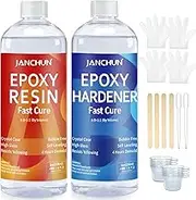 Crystal Clear Epoxy Resin Casting and Coating for Table Tops, Jewelry Projects, Tumbler Crafts, Molds, Art Painting, Easy Mix 1:1 Ratio - 2 Parts(8oz Resin + 8oz Hardener)