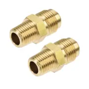 Brass Pipe fitting, 3/8 SAE Flare to 1/4NPT Male Thread, Tube Adapter, 2Pcs
