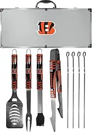 NFL Siskiyou Sports Fan Shop Cincinnati Bengals Steel Tailgater BBQ Set w/Case 8 Piece Gray