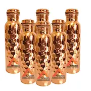 Traveller's 100 % Pure Copper Water Bottle Set of 6, Free Shipping