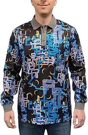 [My Party Shirt] Dan Flashes Complicated Pattern Long Sleeve Polo Shirt