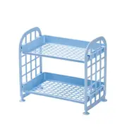 4Pcs Double Layer Hollow Shelf Plastic Cosmetics Desktop Rack Storage Organizer 2 Tier Shelf Holder for Kitchen Bathroom and Garden