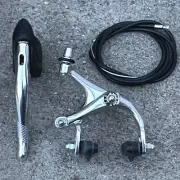 BPS Rear Brake Caliper KIt Set Black With Silver Road Bike Brakes For Drop Bar