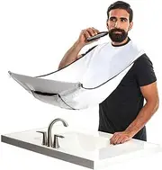 Shave Apron Beard Bib Beard Catcher Bib Apron Beard Cape Shaving Accessories For Trimming Shaving Grooming 2Pcs (WHITE)