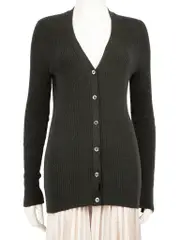 Green Alpaca Wool Knitted Cardigan