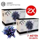 2X Laser Smart Fairy Lights WiFi 100 LED String Wired Garden Google Alexa