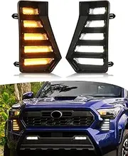 LED Fog Lights Kit for 2024 2025 Toyota Tacoma DRL Daytime Running Lights Amber Turn Signal Fog Lamps Toyota Tacoma Accessories