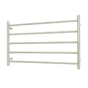 Radiant RTR07 Round Bar Heated Towel Rail - 950 x 600mm- Brushed Satin - Stainless Steel - Bottom Right/Top Left Wiring