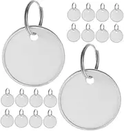 Housoutil 80pcs Blank Round Paper Key Tags with Metal Rings Versatile Keychain Labels for Home Office Car and DIY Projects Writable Surface for Easy Organization and Creative Uses